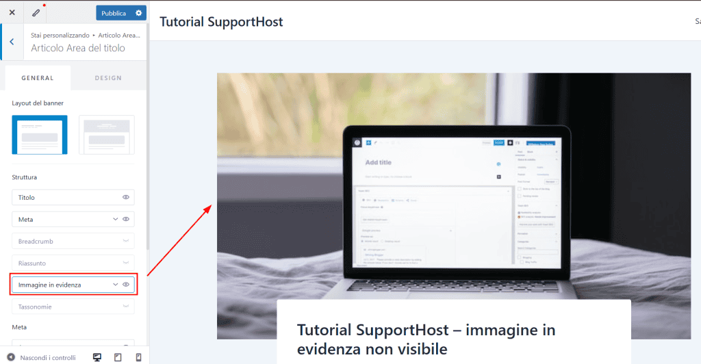 Attivare Immagine In Evidenza Tema Astra WordPress