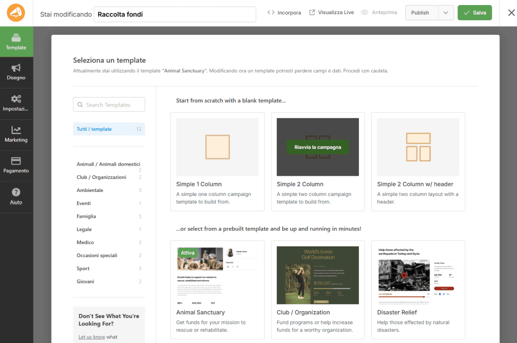 Builder Campagna Charitable WordPress Plugin