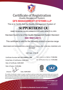Certificazione Supporthost 9001
