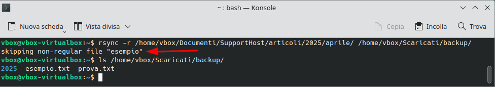 Comando Rsync Opzione R