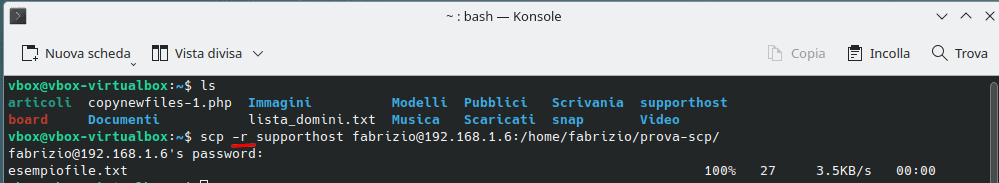 Comando Scp Copia Cartella Da Locale A Remoto