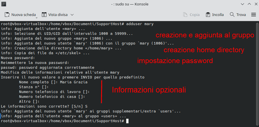 Creazione Utente Comando Adduser Linux