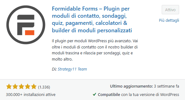 Formidable Forms Plugin Pagamenti WordPress