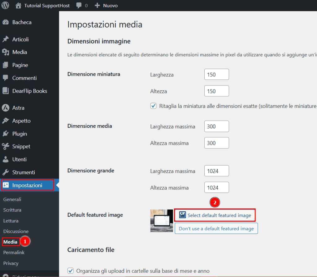 Impostare Immagine In Evidenza Predefinita Plugin WordPress
