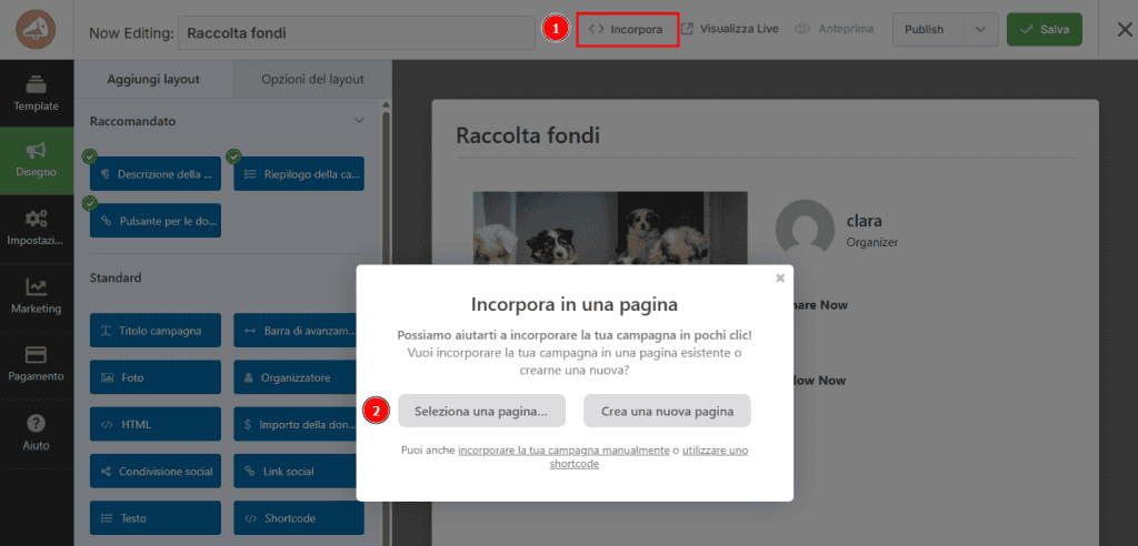 Incorpora Pulsante Donazione Stripe WordPress Charitable