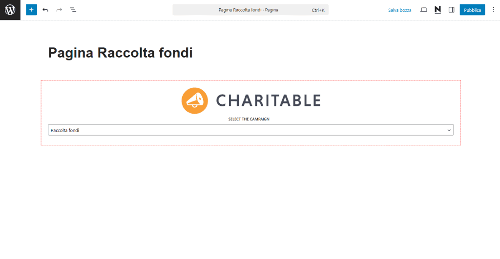 Inserire Pulsante Donazione Stripe WordPress Charitable