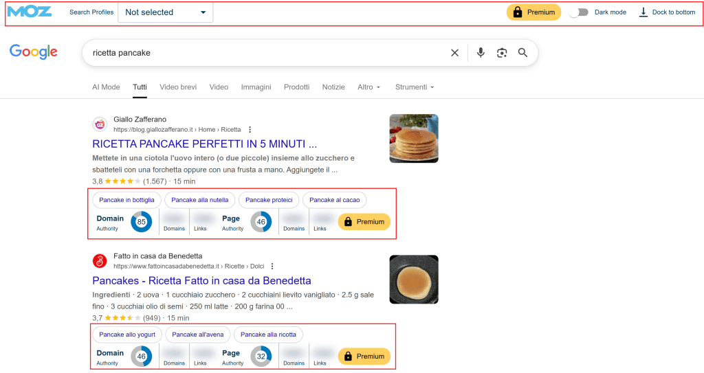 Mozbar Strumento Seo