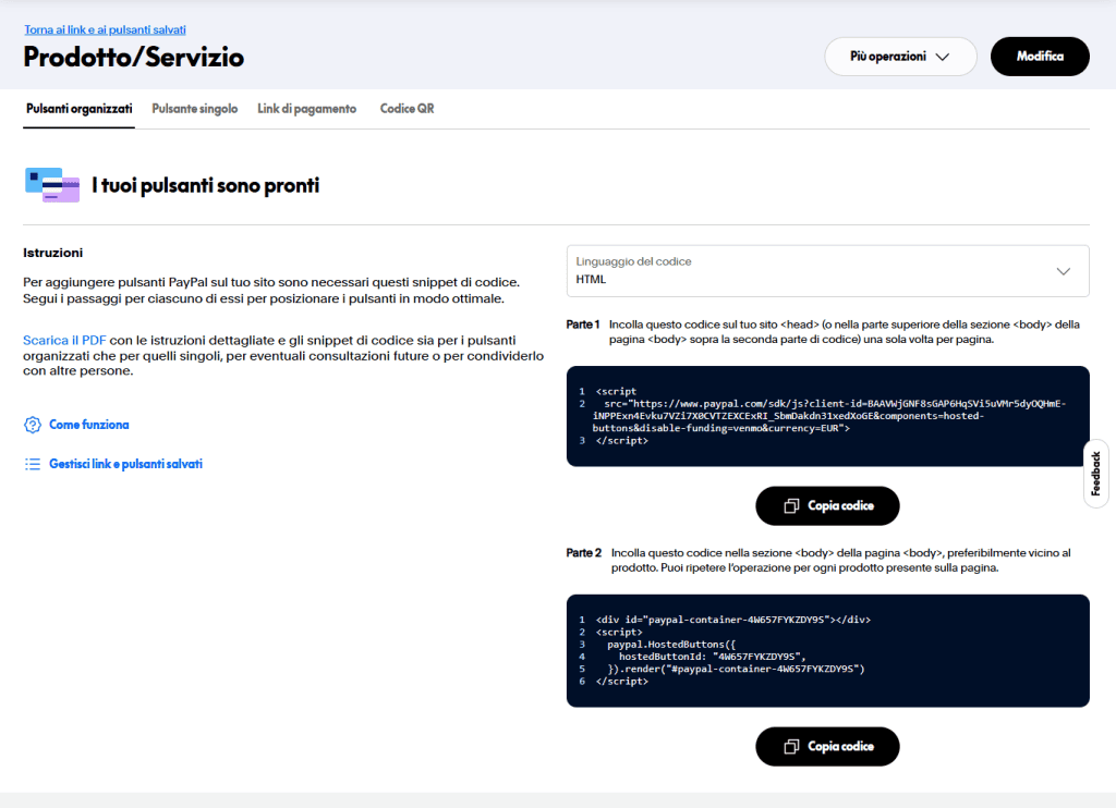 Paypal Pulsanti Organizzati Codice Html