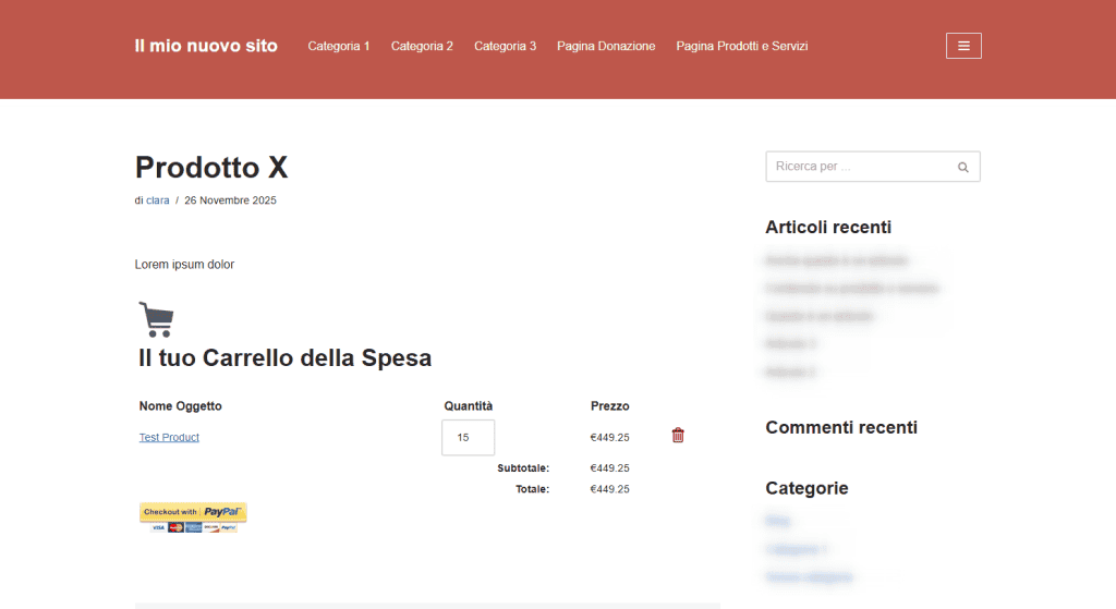 Simple Shopping Cart Carrello
