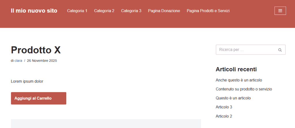 Simple Shopping Cart Pulsante Pagina