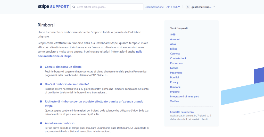 Stripe Rimborsi Tariffe