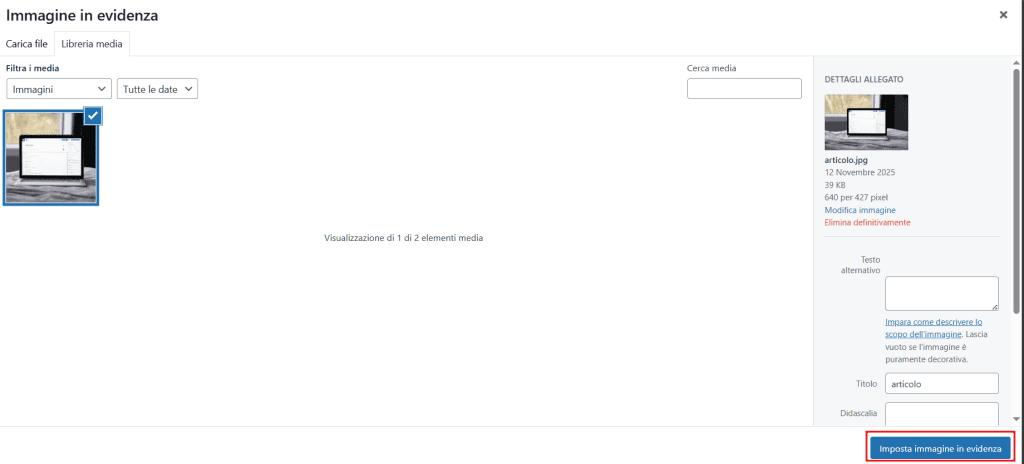 Wordpress Come Si Imposta Immagine In Evidenza Problemi Visualizzazione