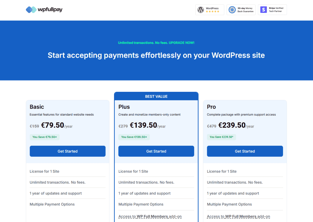 Wp Full Pay Prezzi Piani