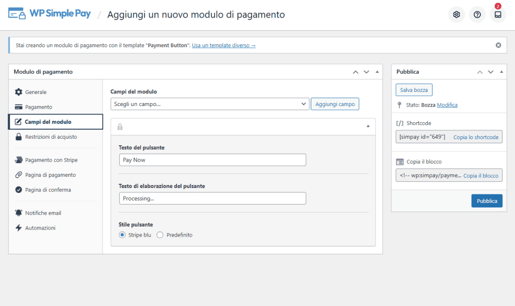Wp Simple Pay Payment Button Campi