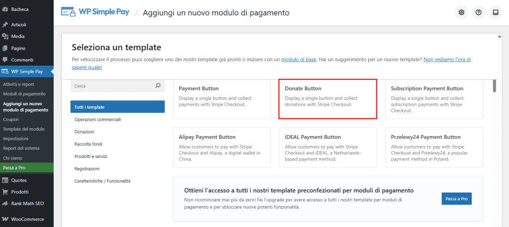 Wp Simple Pay Pulsante Donazione Stripe WordPress