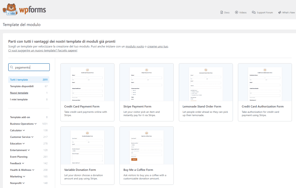 Wpforms Template Pagamento