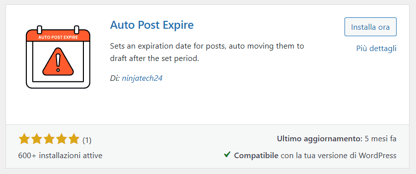 Auto Post Expire Plugin WordPress