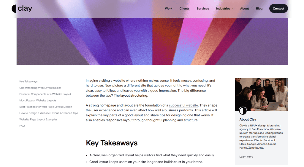 Barre Laterali Layout Sito Clay