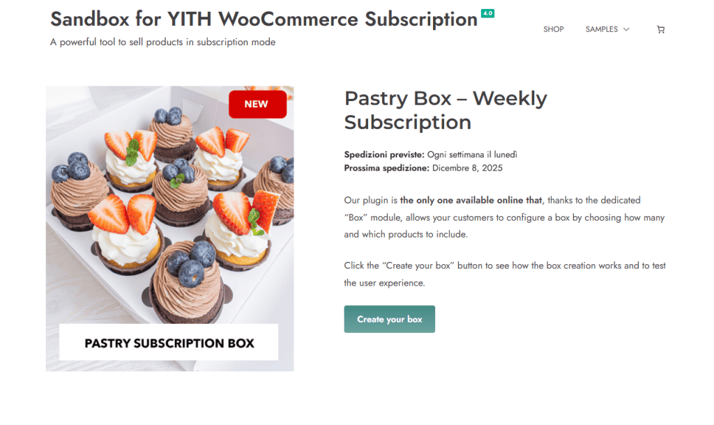 Box Abbonamento Woocommerce Yith Pro