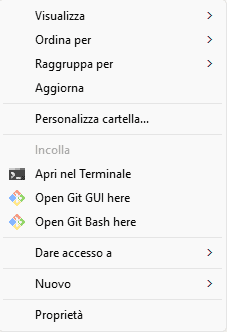 Cartella Sito Locale Apri Git Bash