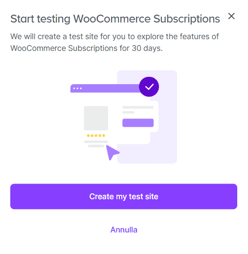 Crea Sito Test Woocommerce Subscriptions
