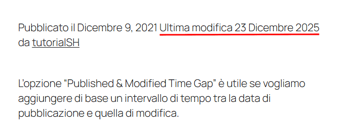 Data Pubblicazione E Ultima Modifica Articolo WordPress