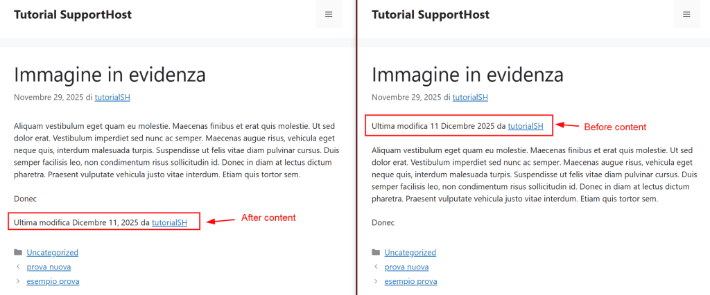 Differenza Before After Content Data Modifica Plugin Wp Last Modified Info