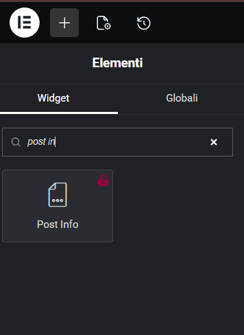 Elementor Aggiunta Post Info