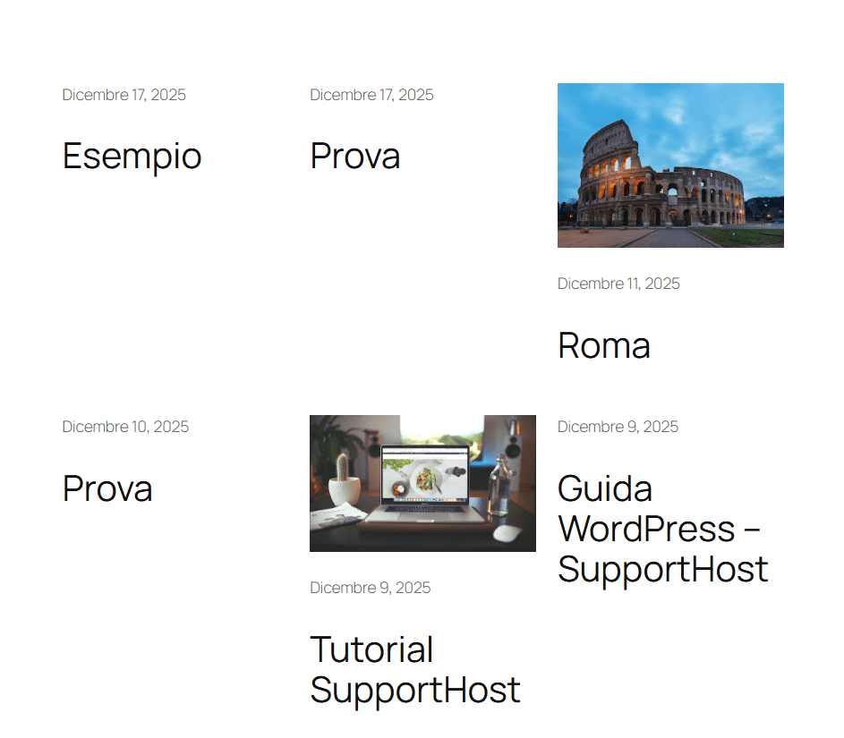 Esempio Blog Con Immagini In Evidenza Mancanti