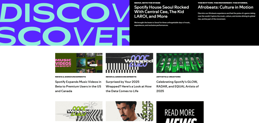 For The Record Spotify Sezioni Layout