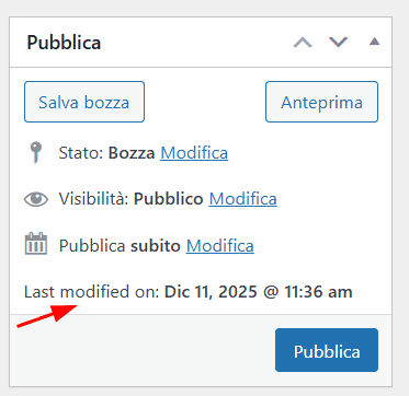 Last Modified Timestamp Box Pubblica