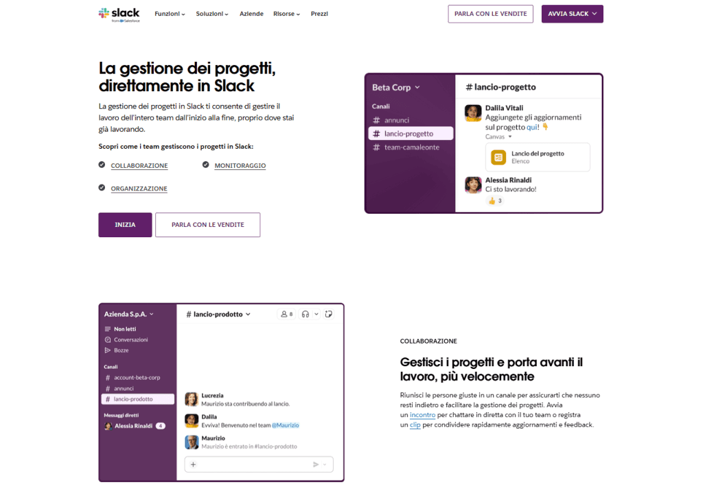 Layout Alternato Slack