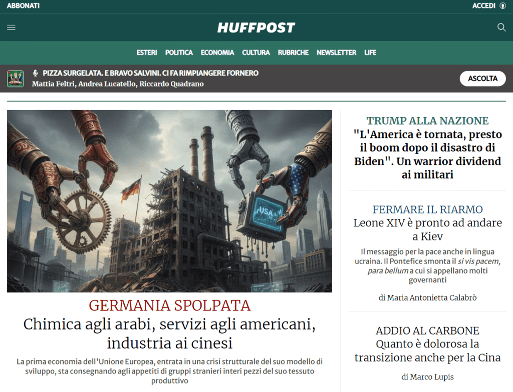 Layout Rivista Huffingtonpost