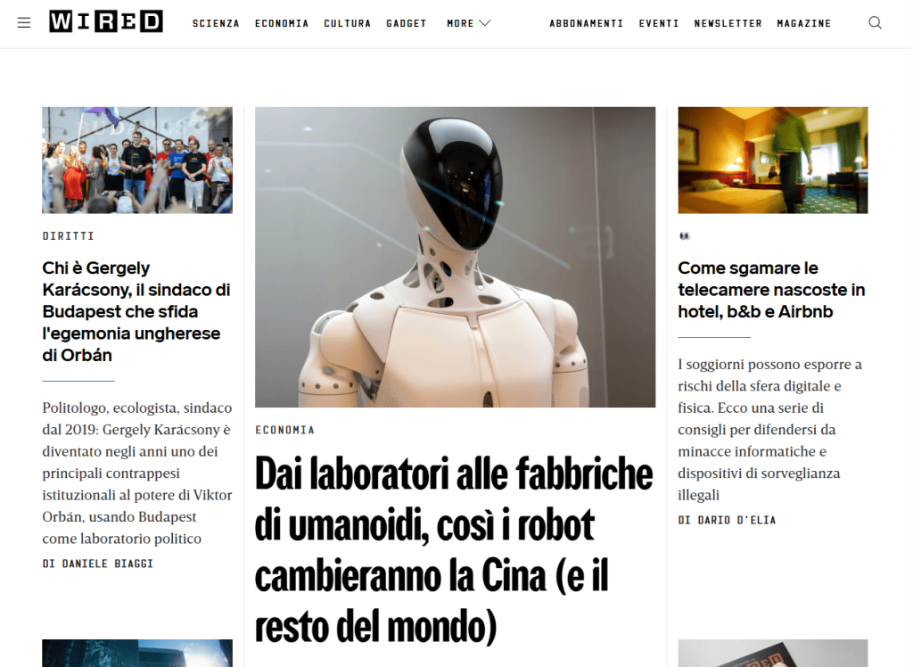 Layout Rivista Wired