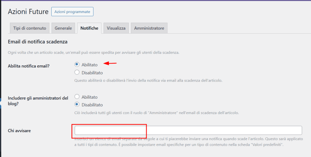 Notifiche Publishpress Future