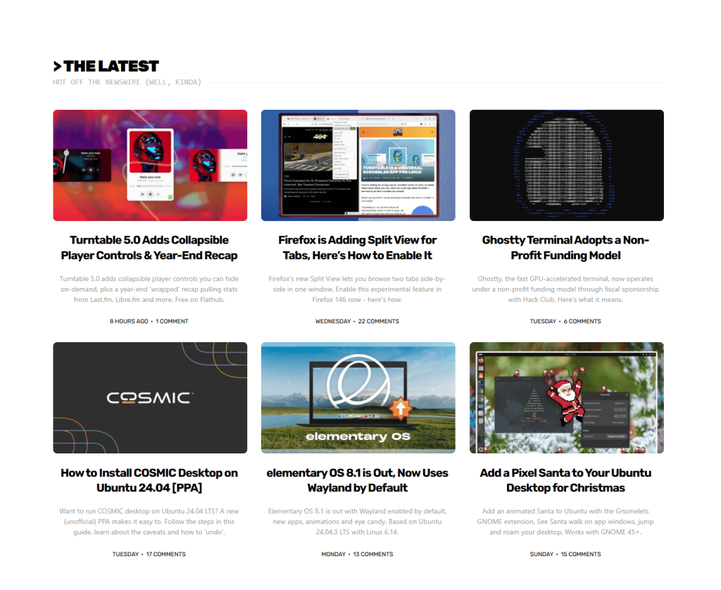Omg Ubuntu Homepage Sezioni