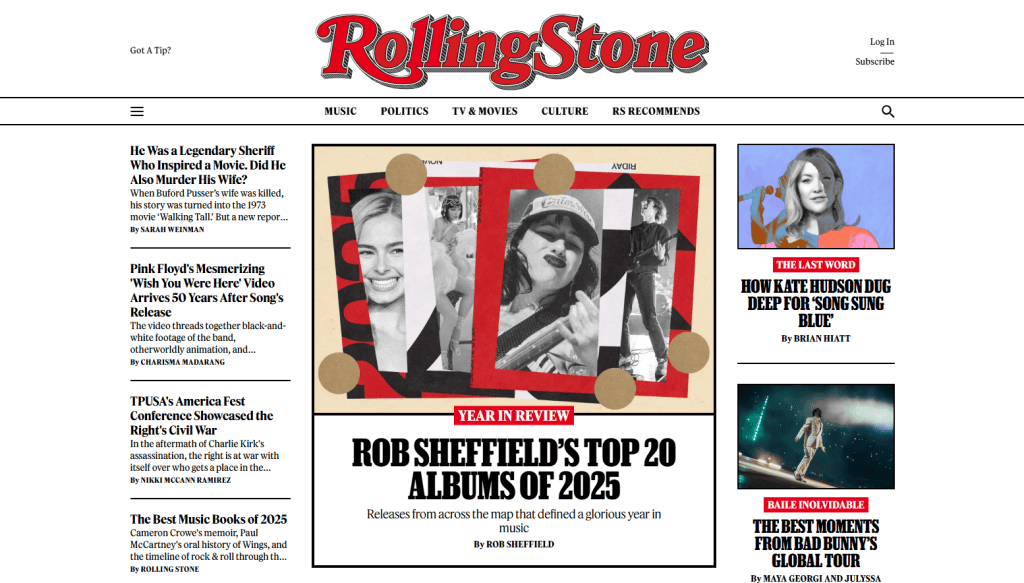 Rolling Stone Homepage