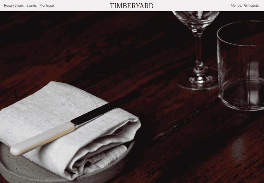 Sito Timberyard Homepage