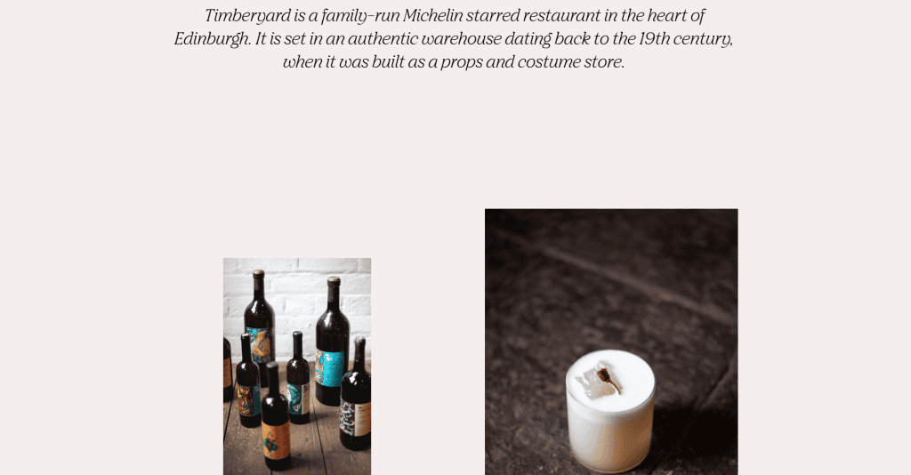 Sito Timberyard Sezioni