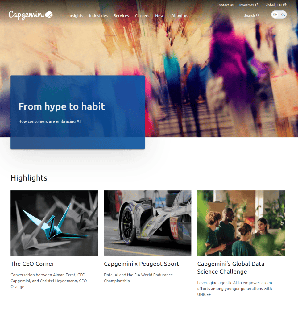 Sito WordPress Capgemini