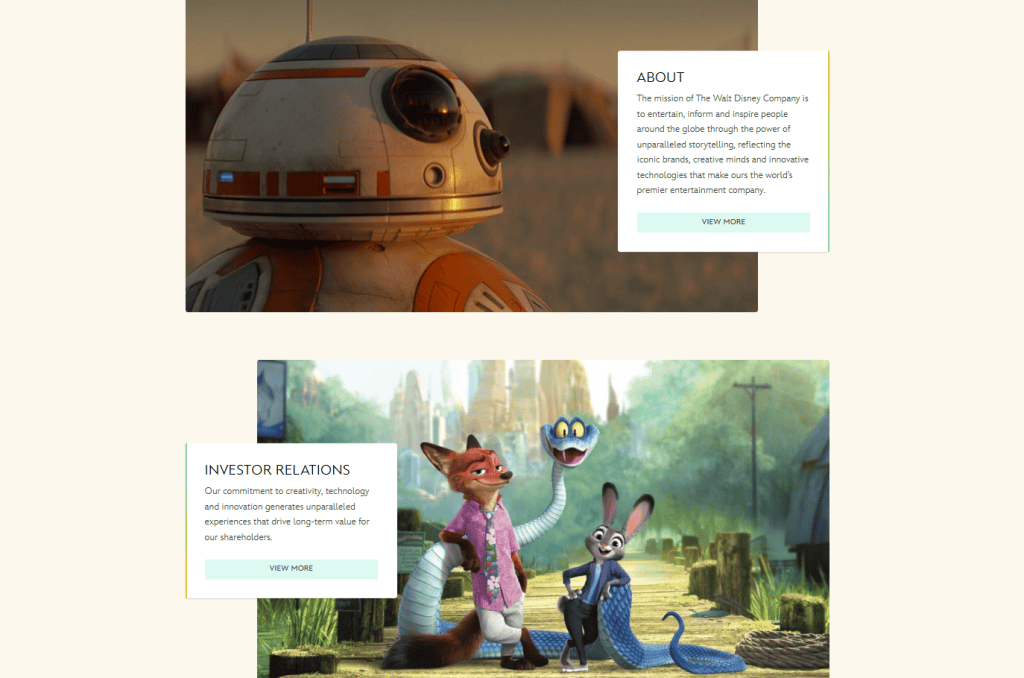 Sito WordPress Walt Disney Layout Alternato