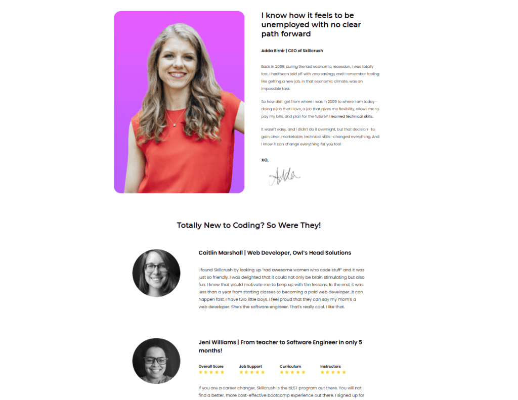 Skillcrush Sito Sezioni