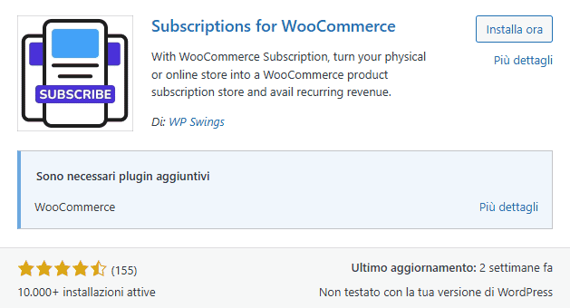 Subscriptions For Woocommerce Plugin