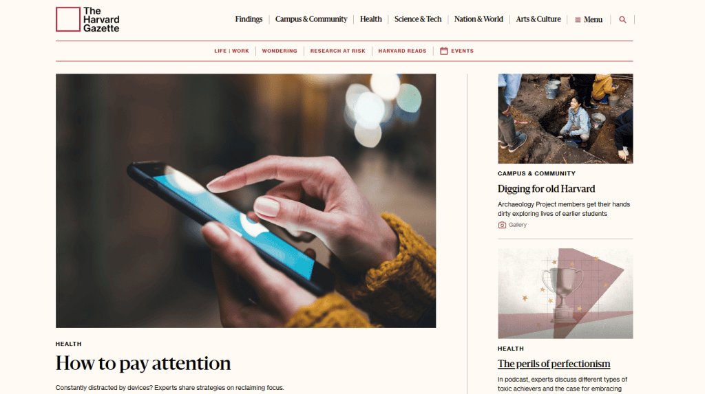 The Harvard Gazette Homepage