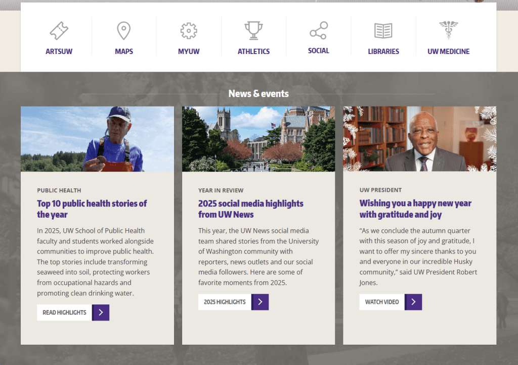 University Of Washington Sezioni