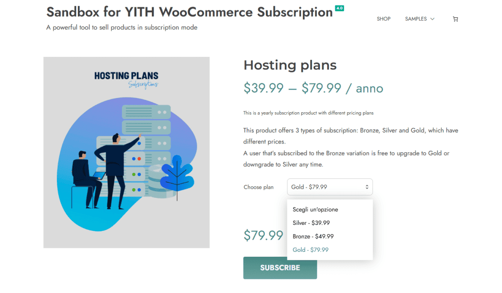 Yith Woocommerce Subscription Prodotto Variabile Anteprima