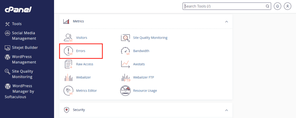 Cpanel Metrics Errors