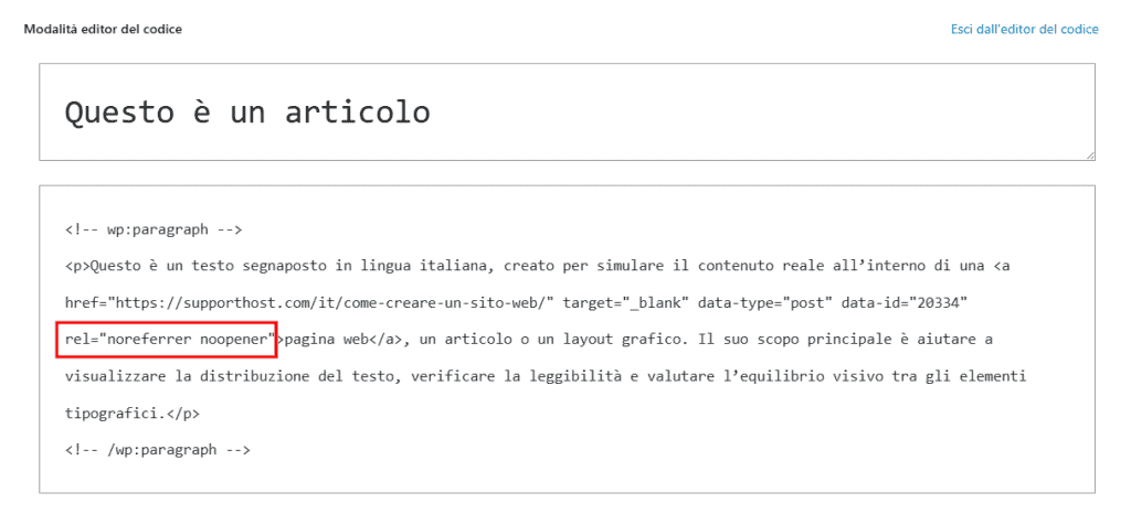 Wordpress Editor Noopener Noreferrer Automatici