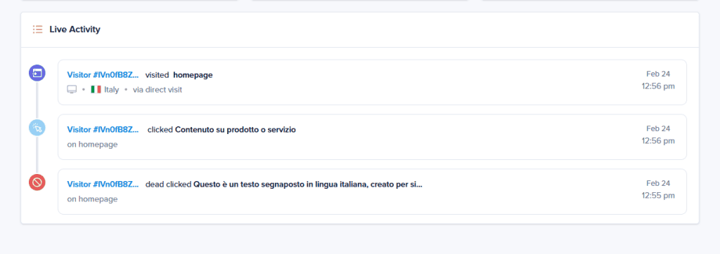 Crazy Egg Eventi Live
