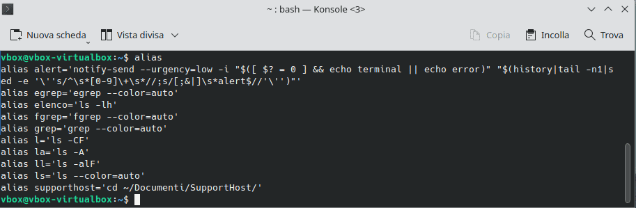 Elenco Alias Esistenti Linux
